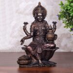 Bronze Finish Resin Maa Lakshmi Murti 7 Inch