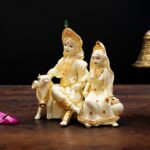 Resin Radha Krishna Playing with Calf for Home Décor 6 Inch - Image 3