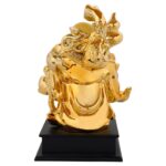 Polystone White Gold Chinese Laughing Buddha 10.5 Inch - Image 3