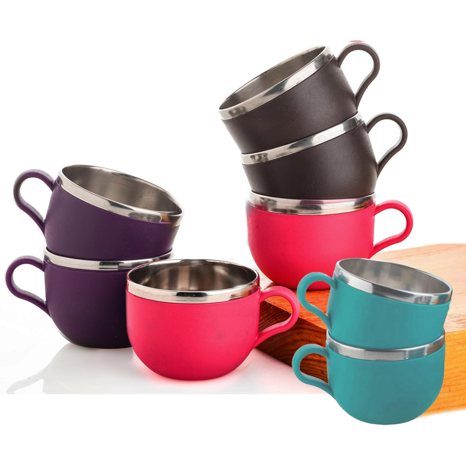 CL-006-PL-COMUG-002-1 Plastic & Stainless Steel Tea Cup 250 ml