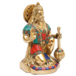 Brass Hanuman Idol Stone Work 7.5 Inch - Image 5