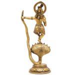 Brass Krishna Idol Dancing on Snake 13 Inch - Image 5