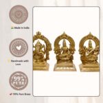 Brass Ganesha Lakshmi Saraswati Idol 7 Inch - Image 5