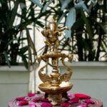 Brass Ganesha Diya Idol 8 Inch