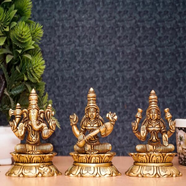 Ganesha Lakshmi Saraswati Idol