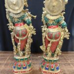 Brass Radha Krishna Idol 29 Inch - Image 3
