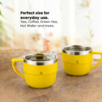 Tea Cups Set 150ml Yellow - Image 3