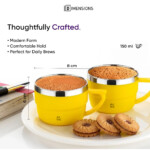 Tea Cups Set 150ml Yellow - Image 5