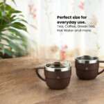 Tea Cups Set 150ml Brown - Image 3