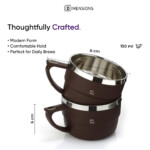 Tea Cups Set 150ml Brown - Image 5