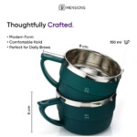 Tea Cups Set 150ml Green - Image 5