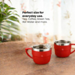 Tea Cups Set 150ml Red - Image 3