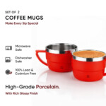 Tea Cups Set 150ml Red - Image 4