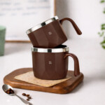 L Shape Coffee Mug 100 ML Brown - Image 2
