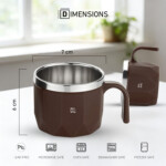 L Shape Coffee Mug 100 ML Brown - Image 5
