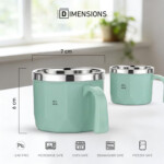 L Shape Coffee Mug 100 ML Aqua Green - Image 5