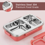 2 Compartment Stainless Steel Lunch Box - Image 5
