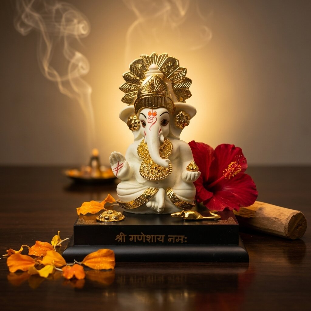 CL-001-RE-GS-104 Craftlayout 4.5 Inch Decorative Ganesha Idol For Home Décor Car dashboard - Image 1