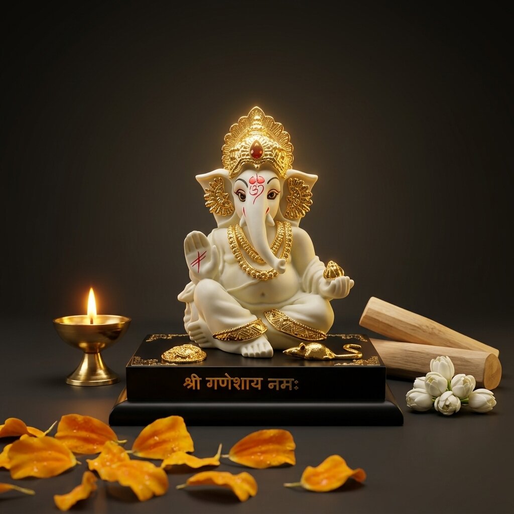 CL-001-RE-GS-105 Craftlayout Decorative 4 Inch Ganesha Idol For Home Décor Car dashboard - Image 1