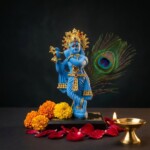 Craftlayout Decorative Krishna Idol For Home Décor Car Dashboard 4 Inch