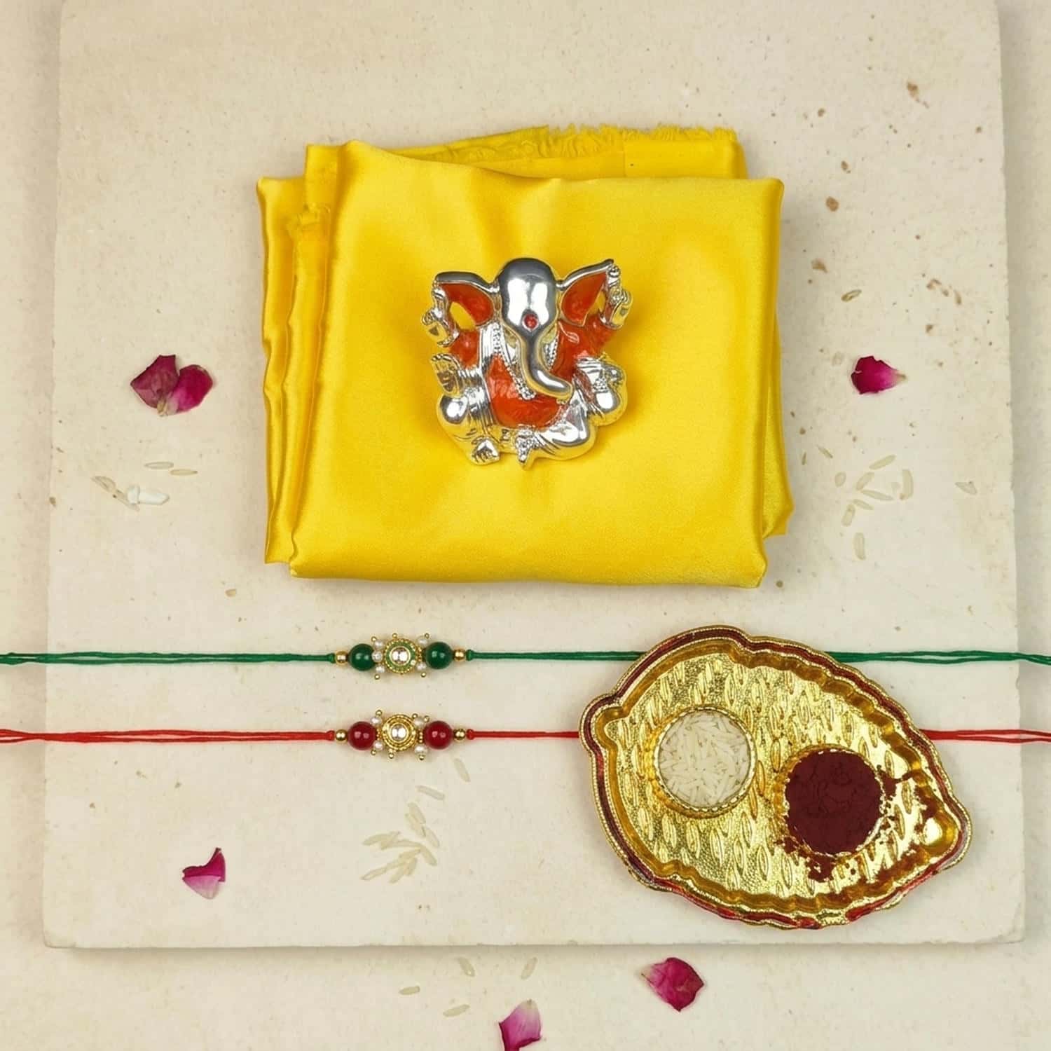 CL-RA-DR-002_G1.jpg Rakhi Set with Ganesha Product Unique Beautiful Stylish Classic Style - Image 1