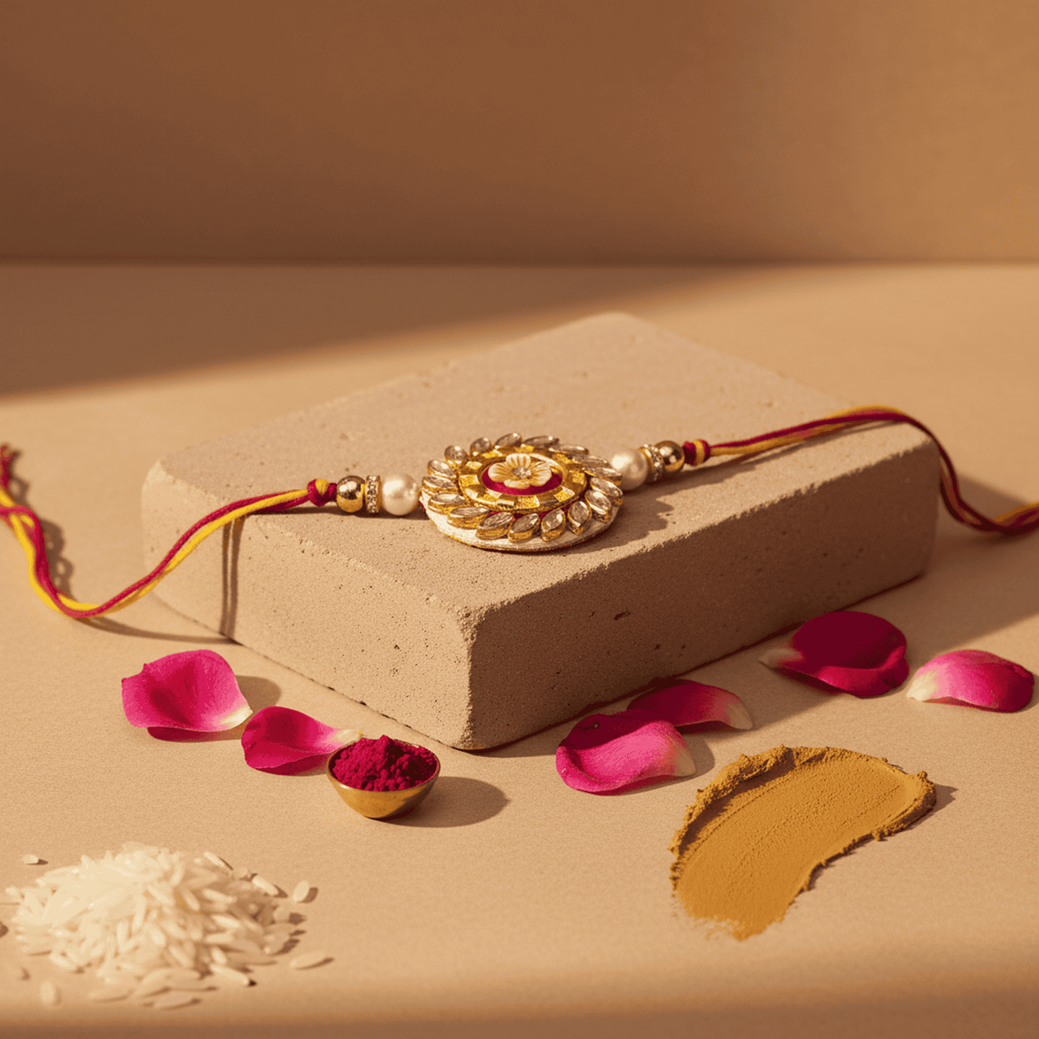 CL-RA-DR-012_1.png Luxury Bhaiya Rakhi Set for Brother Gift Handcrafted - Image 1
