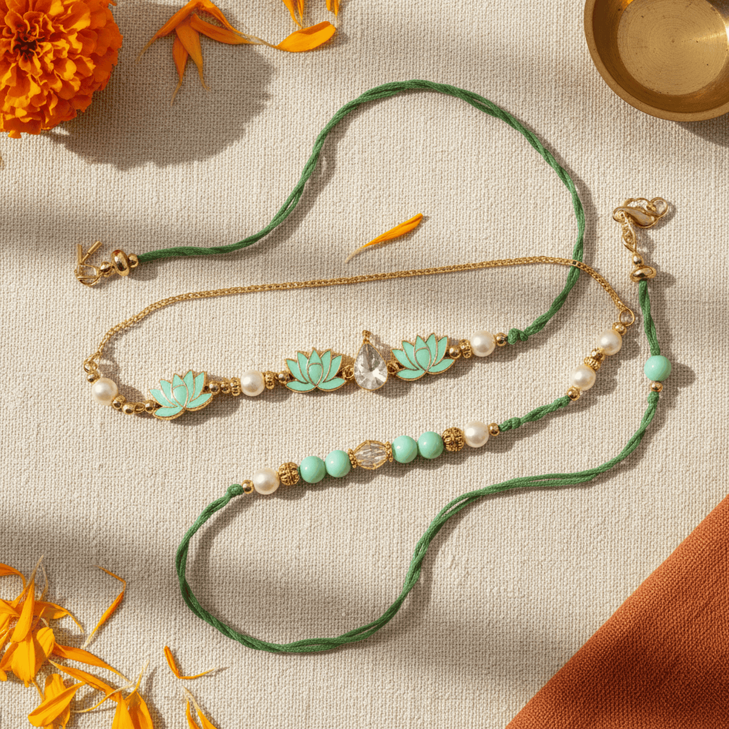 CL-RA-LM-006_1.png Traditional Lumba Rakhi Set for Bhabhi Gift Classic - Image 1