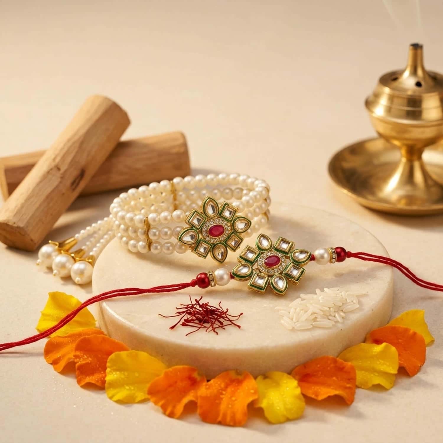 CL-RA-LM-036_1.jpg Graceful Lumba Rakhi Set for Bhabhi Gift Premium - Image 1