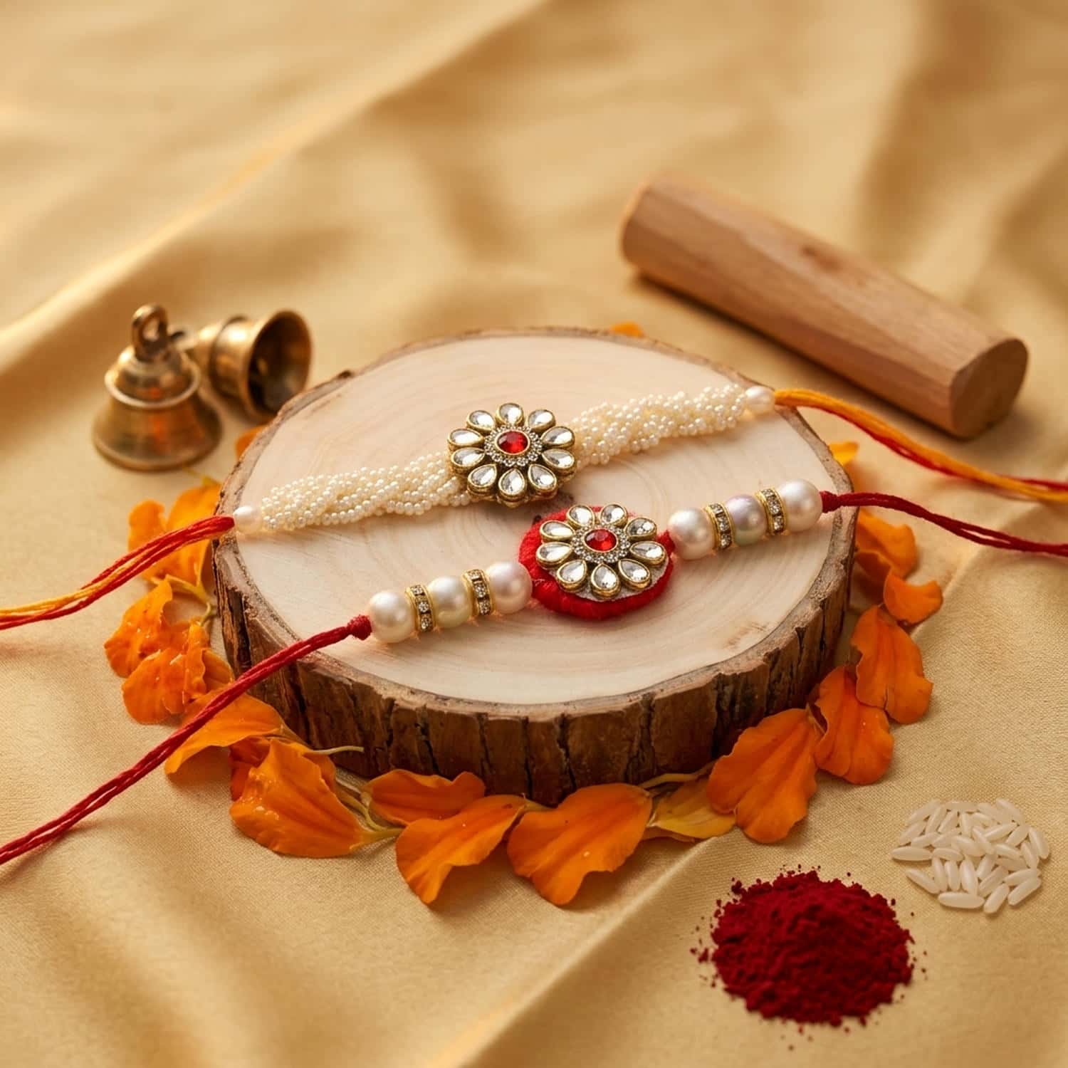 CL-RA-LM-041_1.jpg Artisan Lumba Rakhi Set for Bhabhi Gift Stylish - Image 1