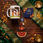 Stylish Rakhi Pack Coffee Mug Roli Chawal Greeting Card Unique Gift Combo