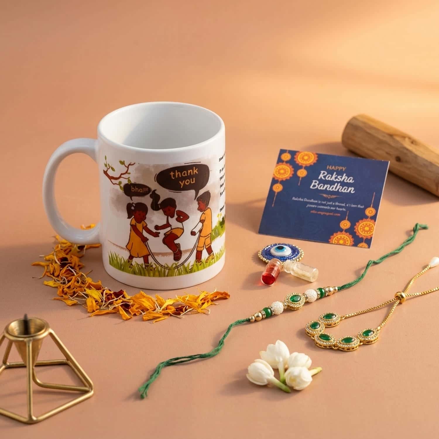 CL-RA-LM-023_M1.jpg Personalized Love Gift Series Coffee Mug Roli Chawal Greeting Card Unique Gift Combo - Image 1