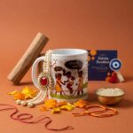 Elegant Wedding Set Coffee Mug Roli Chawal Greeting Card Unique Gift Combo - Image 2