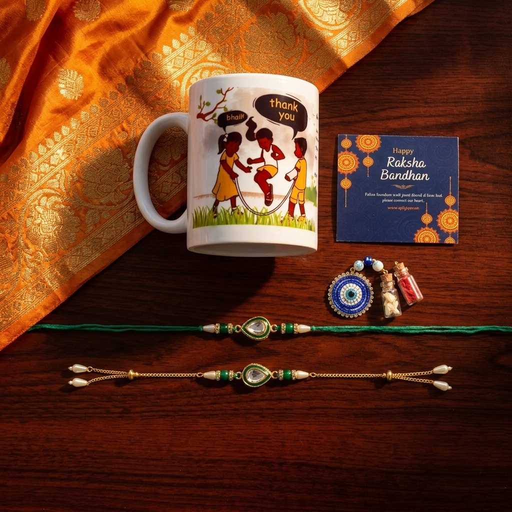 CL-RA-LM-061_M1.jpg Attractive Corporate Gift Pack Coffee Mug Roli Chawal Greeting Card Unique Gift Combo - Image 1