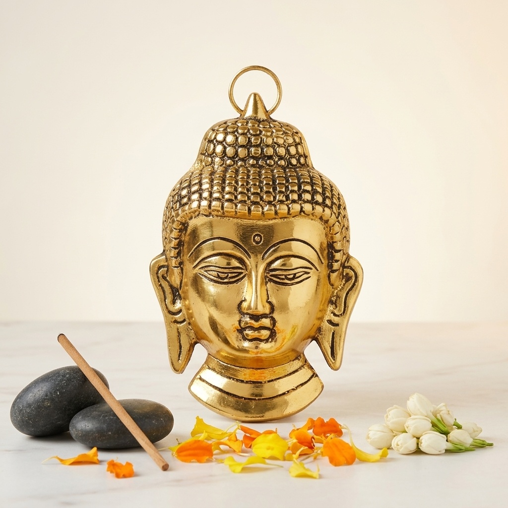 CL-001-AL-BDFACE-001_1.jpg Buddha Face Decorative Wall Hanging 22 Cm - Image 1