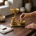 Golden Elephant Bowl Decor Showpiece 19 Cm - Image 4