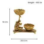 Golden Elephant Bowl Decor Showpiece 19 Cm - Image 5