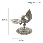 Silver Peacock Decorative Oil Lamp 15 Cm - Image 5