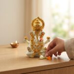 Gold Mukut Ganesha Idol in Premium Resin for Home & Temple - Image 2