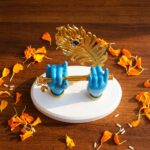 Lord Krishna Blue Hand Playing Flute with Mor Pankh Resin Idol - Image 4