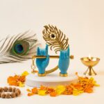 Lord Krishna Blue Hand Playing Flute with Mor Pankh Resin Idol - Image 6