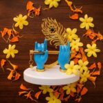 Lord Krishna Blue Hand Playing Flute with Mor Pankh Resin Idol - Image 9