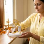 Lord Krishna White Hand Playing Flute with Mor Pankh Resin Idol - Image 8
