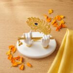 Lord Krishna White Hand Playing Flute with Mor Pankh Resin Idol - Image 9
