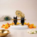 Lord Krishna Black Hand Playing Flute with Mor Pankh Resin Idol - Image 6