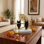 Lord Krishna Black Hand Playing Flute with Mor Pankh Resin Idol - Image 7