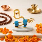 Lord Shiva Blue Hand Holding Trishul Resin Idol