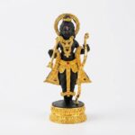 Black Resin Lord Ram Idol with Golden Jewellery & Bow for Home Temple - Image 4