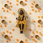 Black Resin Lord Ram Idol with Golden Jewellery & Bow for Home Temple - Image 8